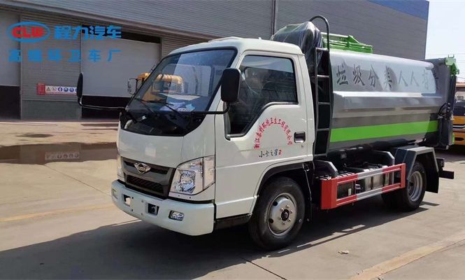 國(guó)六福田?小卡2側(cè)裝掛桶壓縮垃圾車